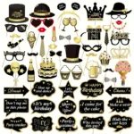 53 styk bursdagsrekvisitter av Papp på Pinne